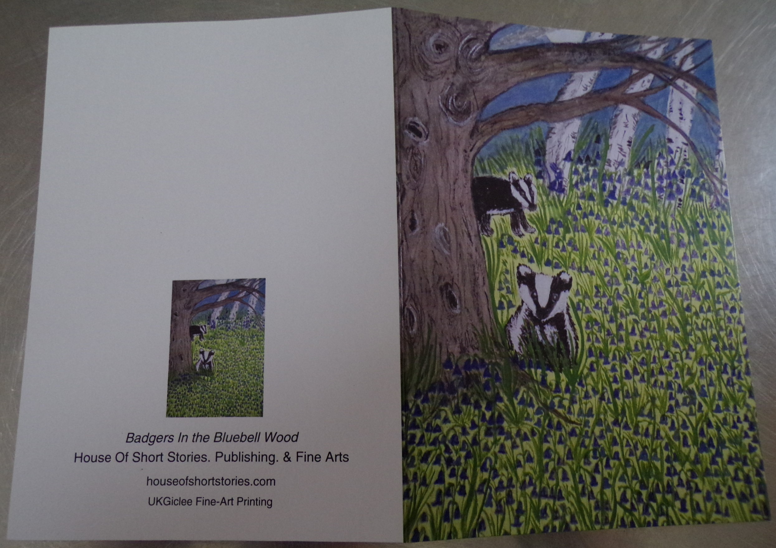 Baby Badgers in the Wood Greetings Card