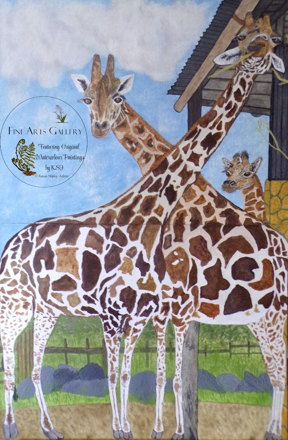 Family of Giraffes Painting
